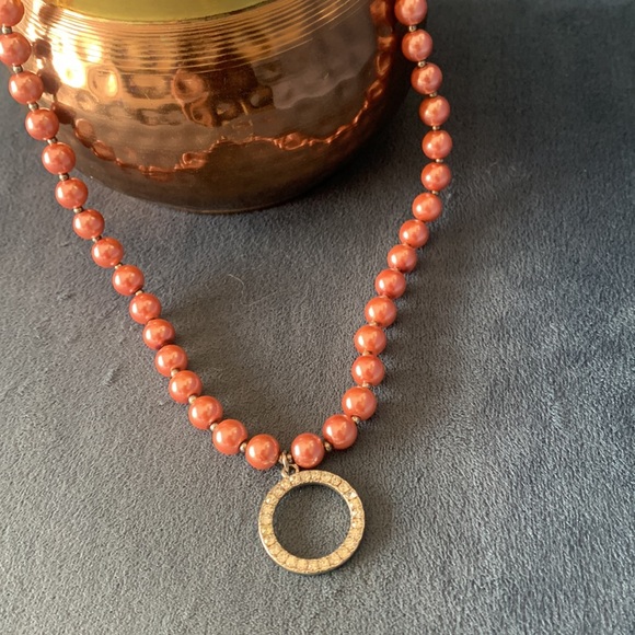 Beautiful Rosegold beads with silver accents and pendant - Picture 5 of 5